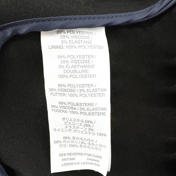 J.CREW Tipped Twill Jacket in Black & Navy Size 0 - Picture 8 of 13